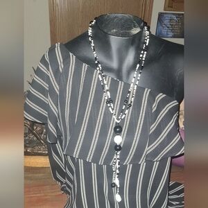 LONG 29" DROP SILVER BEADED BEAUTY!